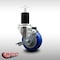 Service Caster 3.5'' SS Blue Poly Swivel 1-3/4'' Expanding Stem Caster with Brake SCC-SSEX20S3514-PPUB-BLUE-TLB-134 - alternate 2